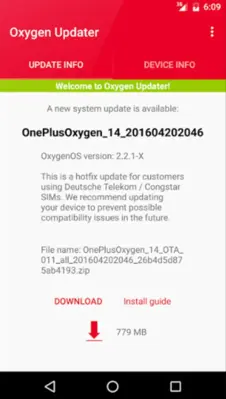 Oxygen Updater android App screenshot 0